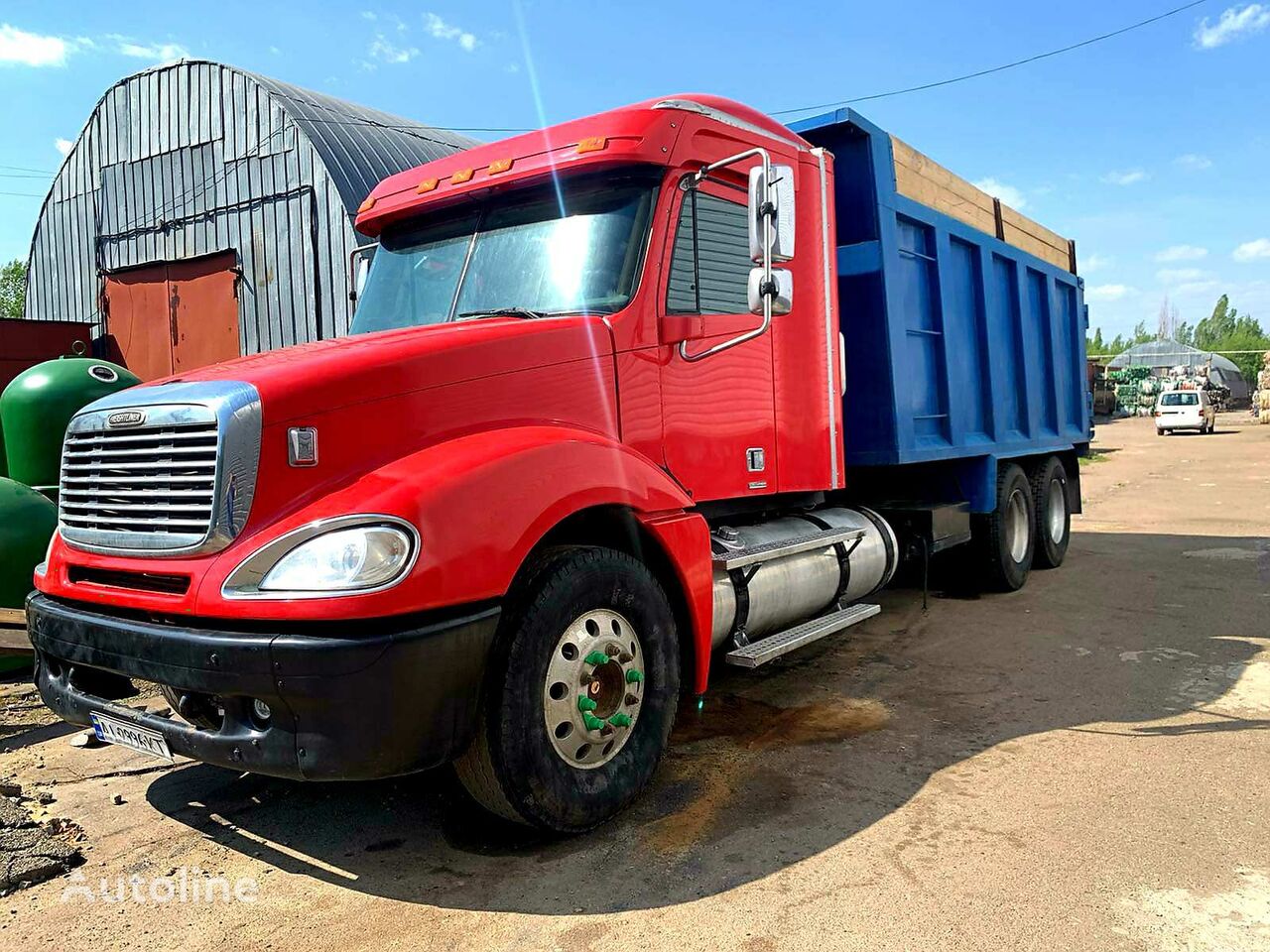 camion-benne Freightliner COLUMBIA + remorque benne
