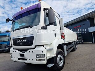 camion plateau MAN TGS 26.400 Flatbed + crane HMF 2620 K4 6x4